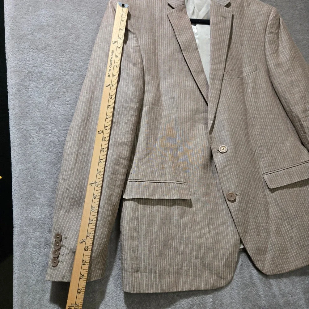 Linen Blazer 44R Neutral Coastal Beachy Wedding Sport Coat Quiet Luxury Classic